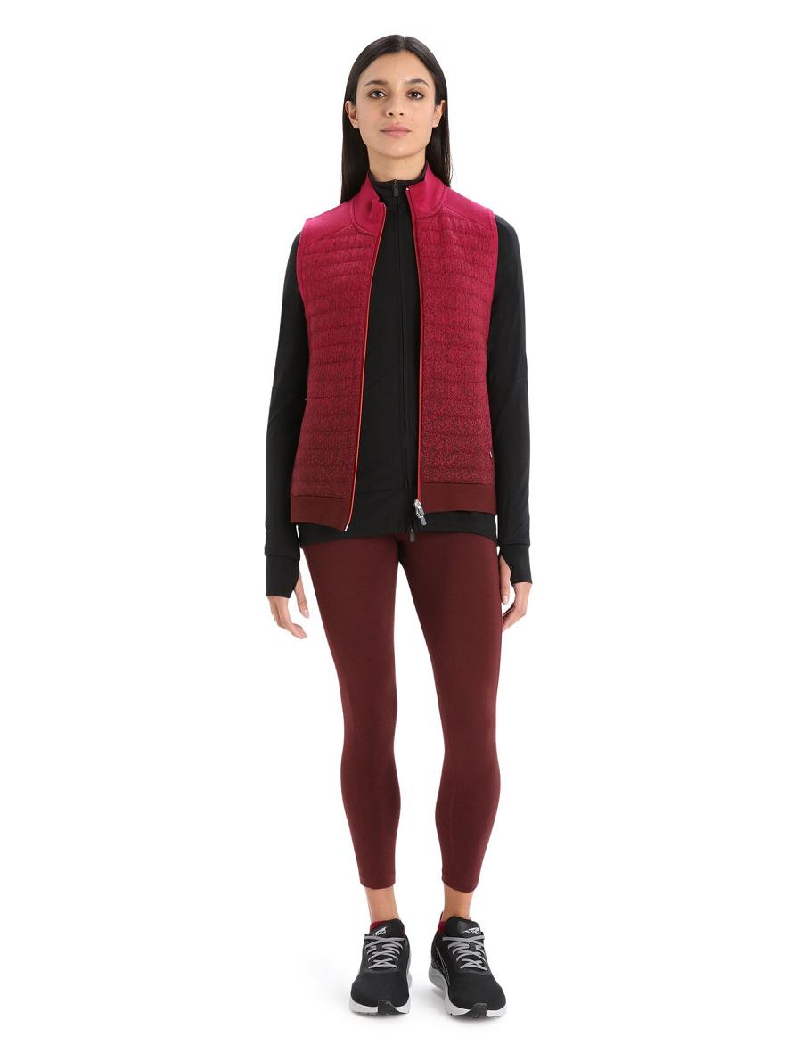 Women's Icebreaker ZoneKnit™ Merino Insulated Vest Into the Deep Jackets Cherry / Espresso | CA 1290MQZA